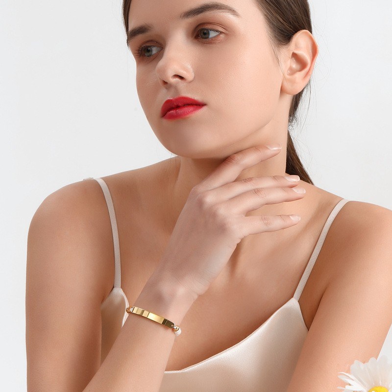 Natural Pearl Beaded Bracelet DIY Stainless SteelNatural Pea