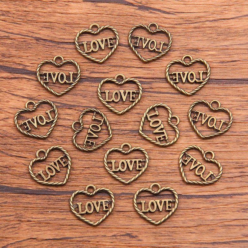 2 Colors 2025 New DIY Zinc Alloy Charms 1314mm Hollow Love P