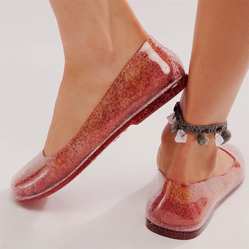 Jelly Shoes Casual Flat SquareToe Sandals PVC Crystal Transp