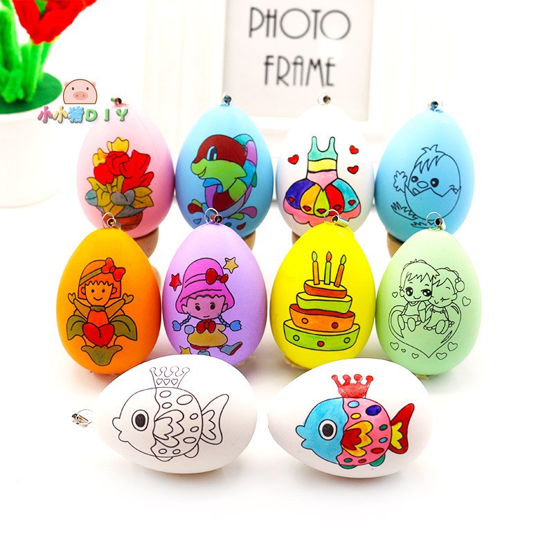 Colorful Simulated Egg Kids Painting Toy Fake eggshell DIY C