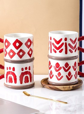 Red Wedding Cups HighValue Japanese HandPainted Mugs Creativ