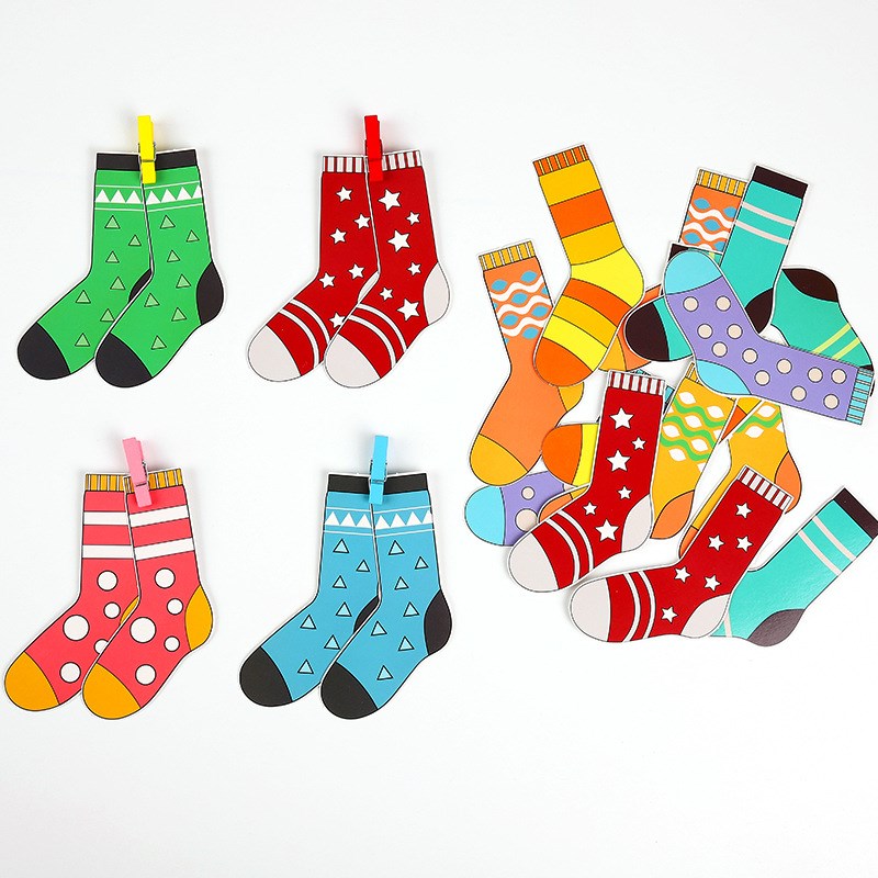 DIY Socks Matching Game Quiet Book Materials Kit for Improvi