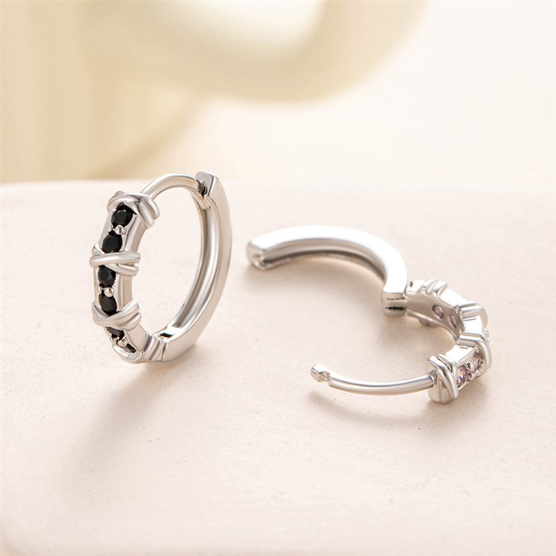 Henson Copper Inlaid Zircon Earring Earring Hoop HighClass F