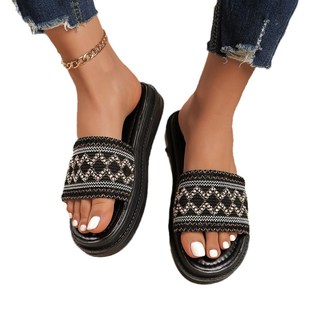 Oversized Oneline Casual Thickbottomed Fashion Weaved Womens