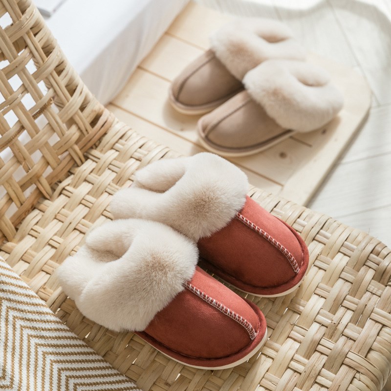 Winter Cotton Slippers for Women Home Couple Warm House Slip