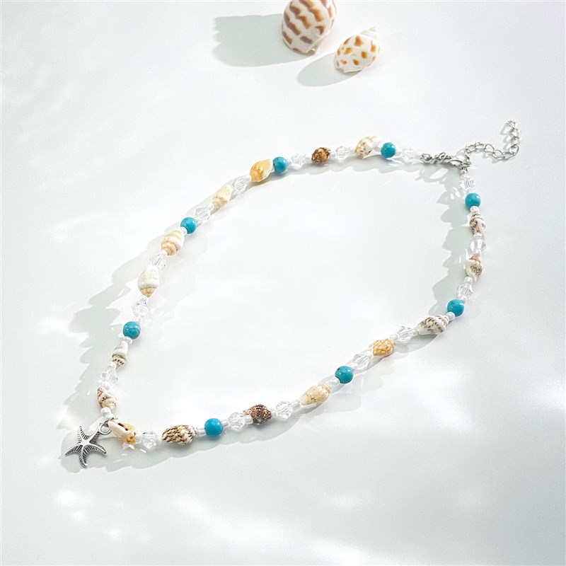 Bohemian Starfish Necklace Womens Ins Creative Conch Bead Sh