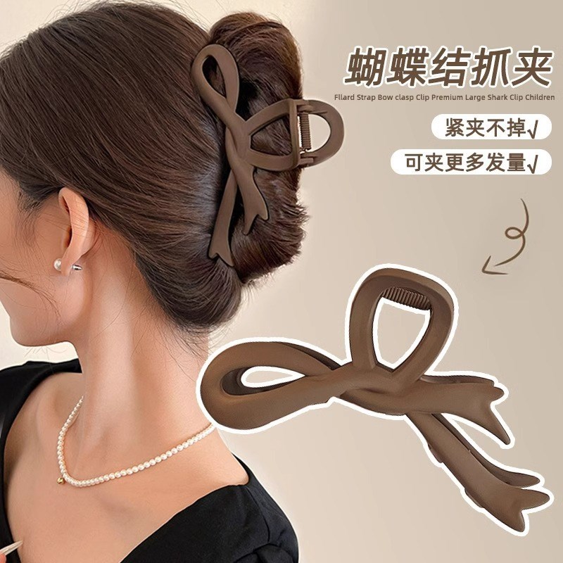 Summer Elegant Bow Clip Large Matte Hair Clip Back Head Card