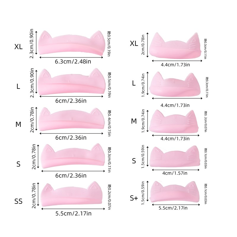 Cat Ear Silicone Eye Pad SelfAdhesive Keratin Lash Lift Isol