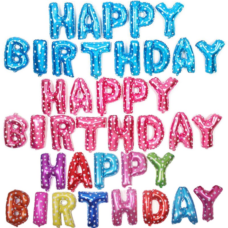 Factory Goods 16inch English Happy Birthday Letter Aluminum