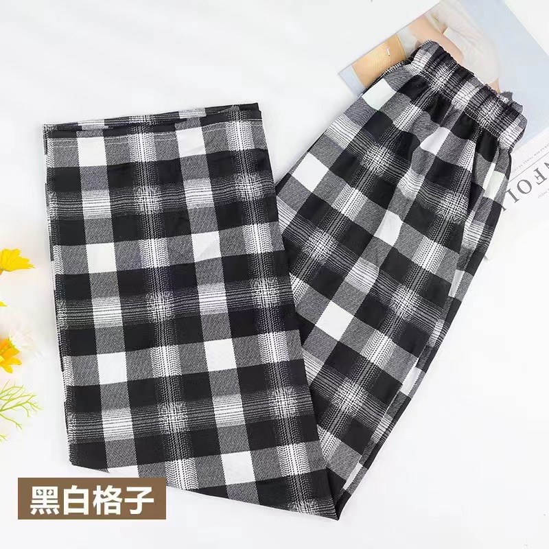 Spring Summer Thin Plaid Pants Women 2025 Loose Slimming Wid