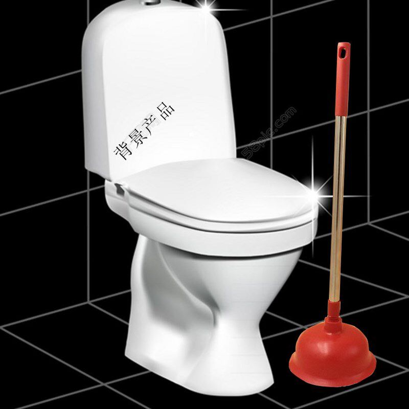 Stainless Steel Handle Plunger Powerful Toilet Rubber Suctio