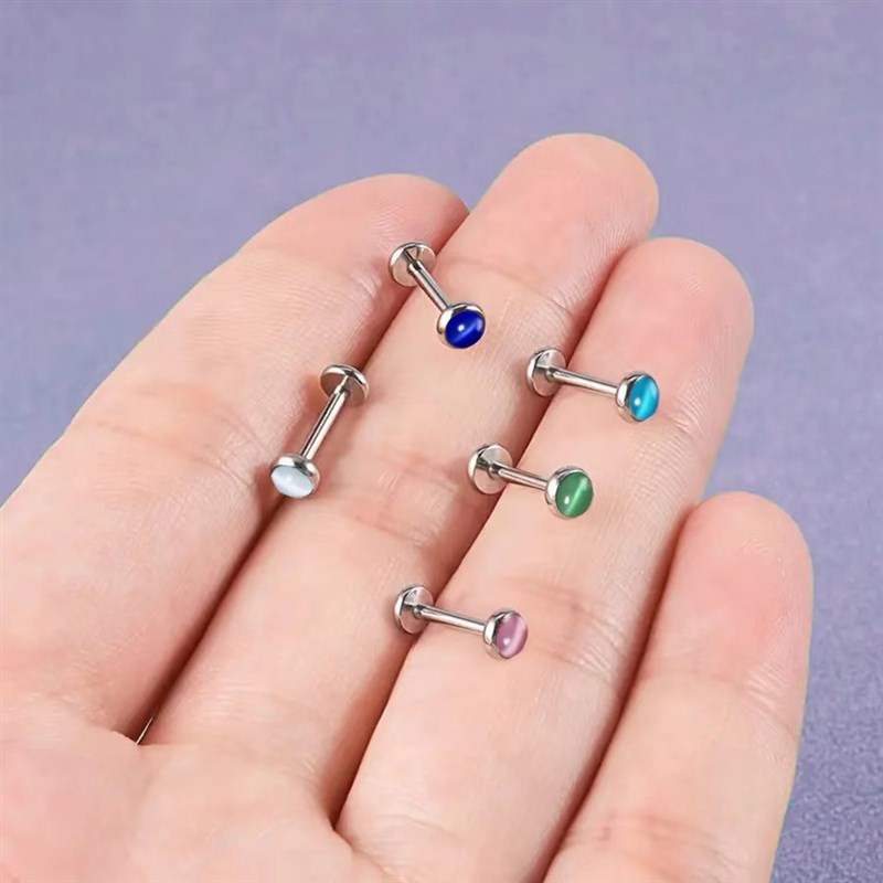 Lip Stud Cat Eye Inner Tooth Stud Earring Ear Bone Stud Pier