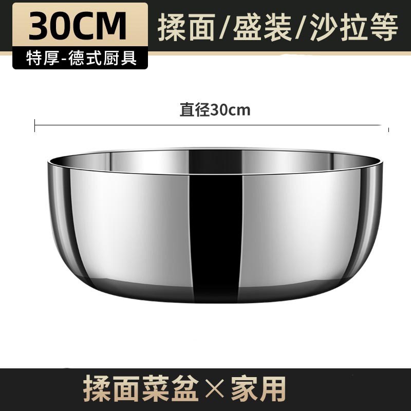 Extra Thick Stainless Steel Basin with Lid for Home Kitchen
