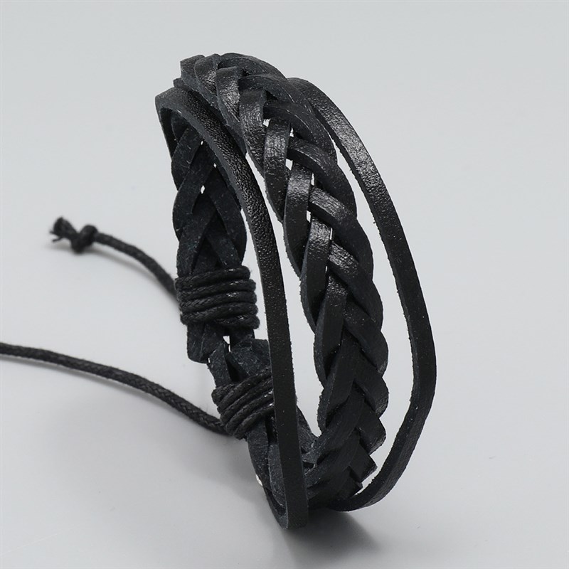 Simple Handmade Woven MultiLayer Leather Bracelet European a