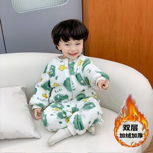 Baby Flannel Pajamas Onesie Winter Infant Crawling Suit Boys