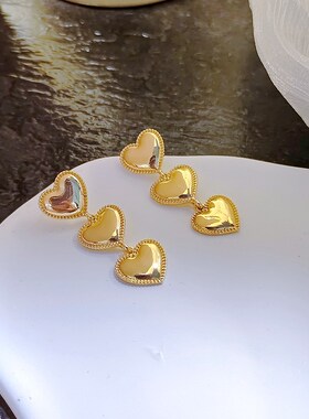 European Fashion Heartshaped Earrings Versatile Heartshaped