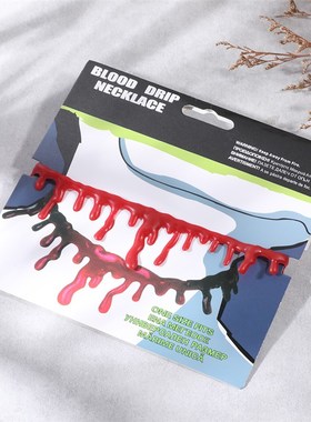 Halloween Necklace Bloody Cut Red Simulated Bleeding Belly C