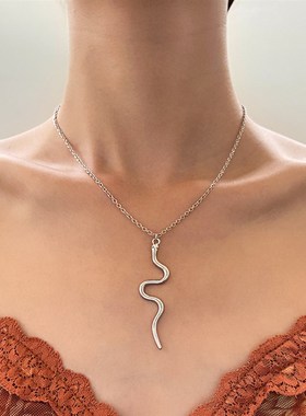 Snake Necklace Women Simple Snake Year Pendant Punk Hip Hop
