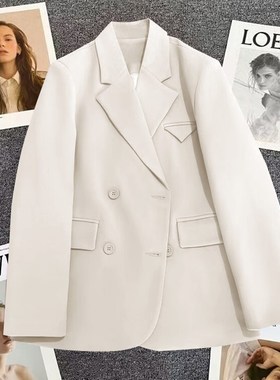 Small Size Beige Womens Blazer Jacket 2025 SpringAutumn High