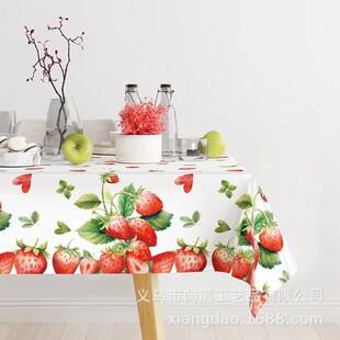 Strawberry Party Girls Pink Disposable Plastic TableclothPin