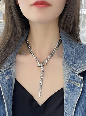 Retro Exaggerated Snakebone Necklace Light Luxury High Class