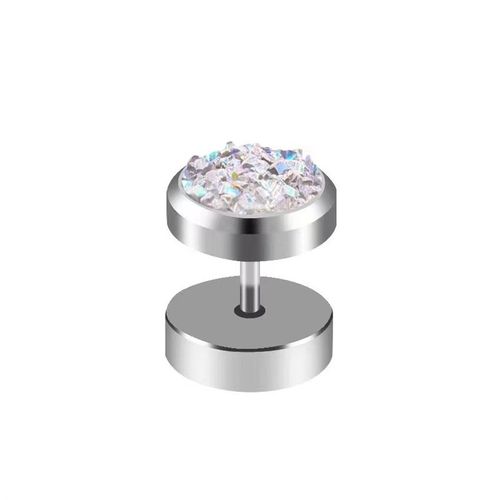 Stainless Steel Crystal Earrings with Color Stones Barbell f