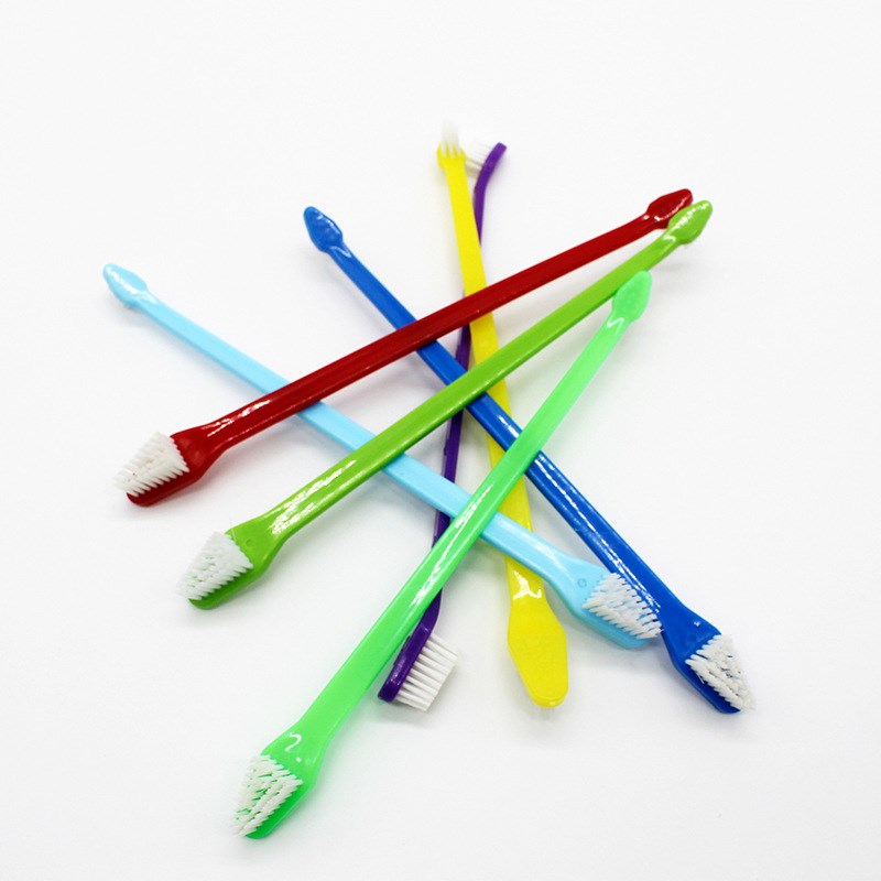 Pet Toothbrush Long Handle DualEnded Soft Brush for Dog Cat