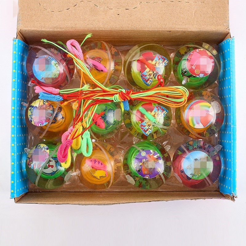 Shining Crystal Ball Glow Elastic Ball Rope Jump Ball Rainbo