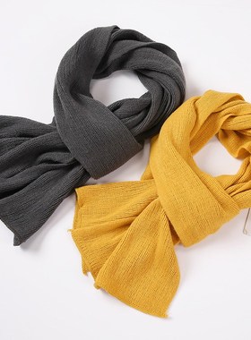 Monochrome Cashmerelike Shawl Yarn Versatile Scarf Mens Wint