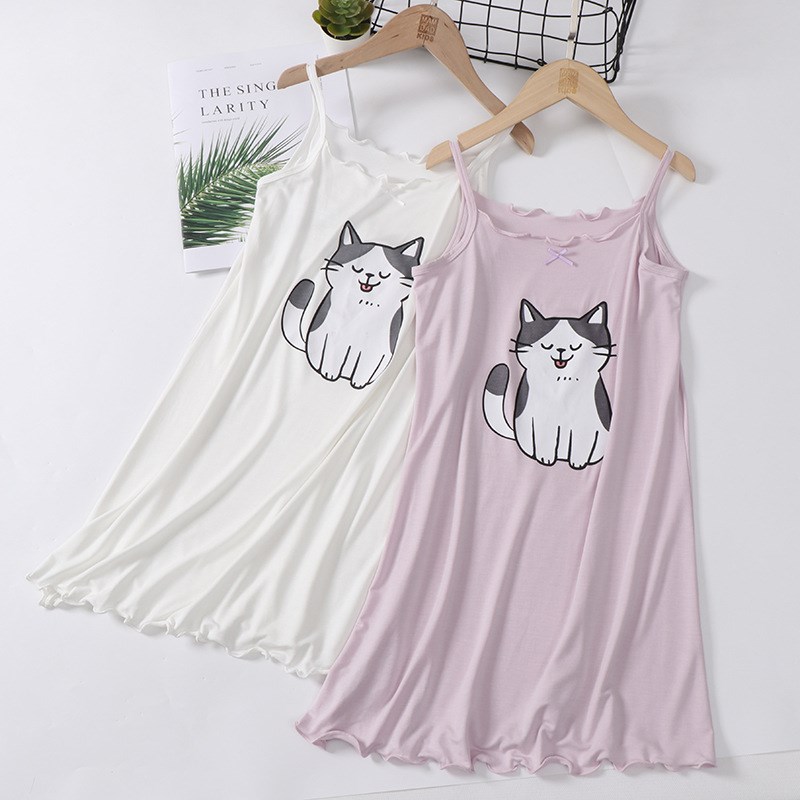 Summer Thin Breathable Modal Sleep Dress for Girls 2025 New