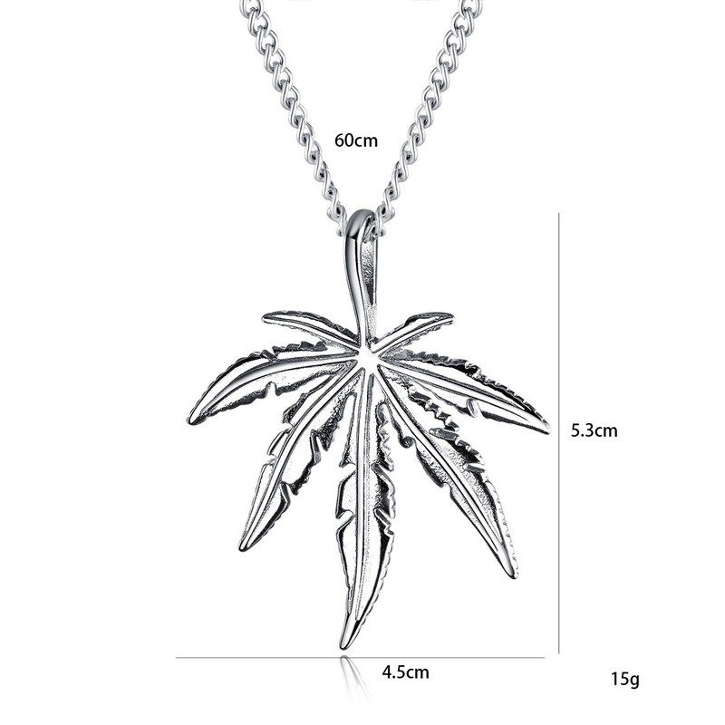 2025 Mens Necklace Retro Hip Hop Maple Leaf Fashion Versatil