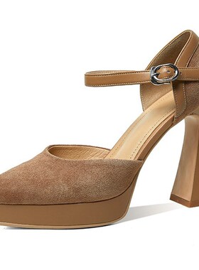 Chic Chunky Heel Womens Shoes 2025 Spring Platform Thick Bot