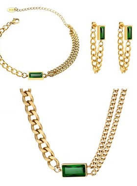 ins European and American ins style double chain stack set f