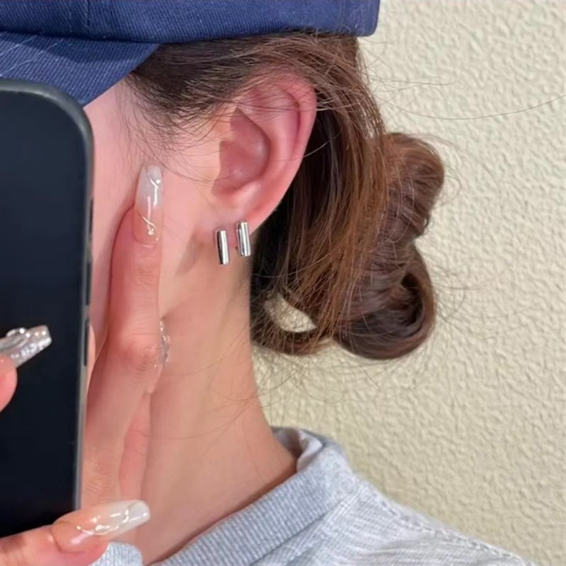 Square Ear Studs 2025 Chic Metal Unique Earring Hoops for Wo