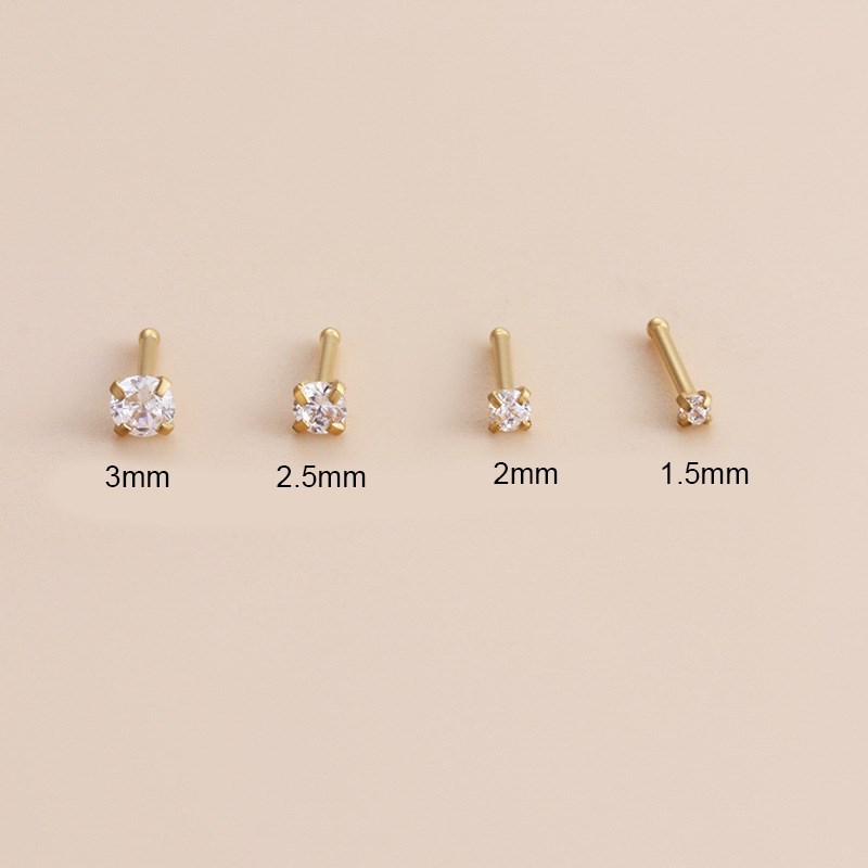 Stainless Zircon Nose Studs 152253mm Sizes Pierced Nose Stud