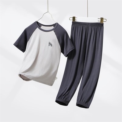 Summer Modal Pajamas Set for Kids Boys Girls ShortSleeve Lon