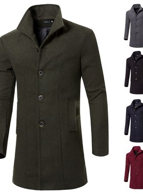 2025 Menswear Autumn Winter MidLong Coat Woolen Windbreaker