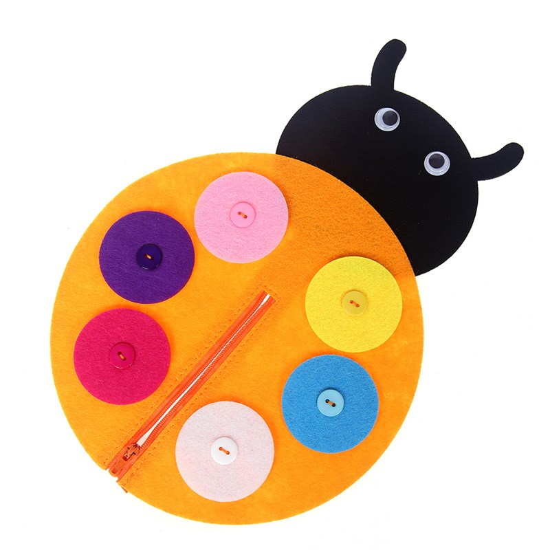 DIY Button Zipper Toy for Kindergarten Montessori Teaching A