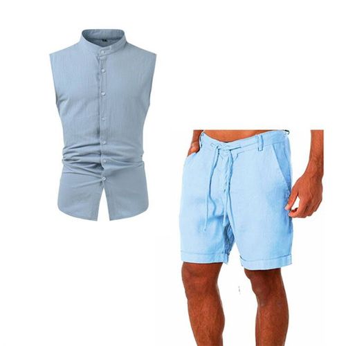 2025 Mens Standing Collar Leisure Linen Cotton Oversize Casu