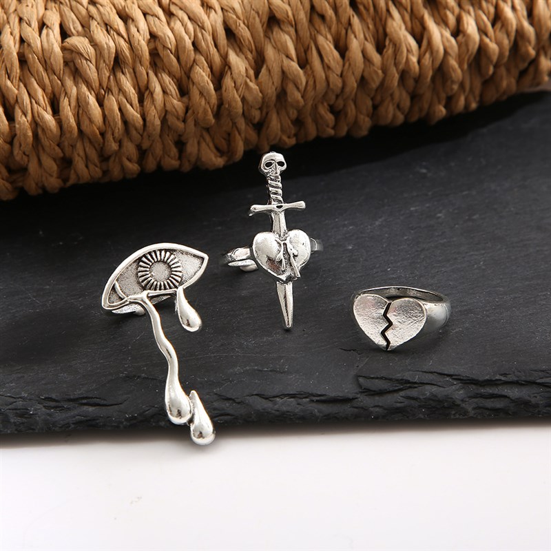 Retro Rustic Rings 3Piece Set for Women in 2025 Love Eye Dag