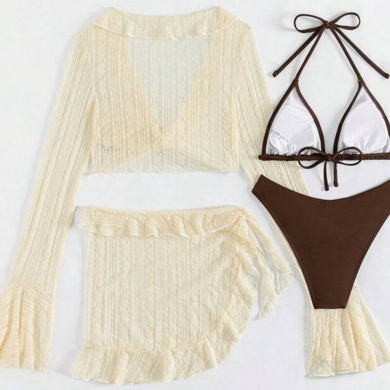 European and American Split Set Short Skirt Style Beach Outd