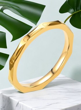 HighClass Titanium Steel Ring Stylish Rhombus Carved Ring Fi