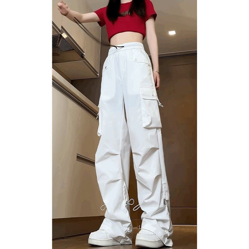 Black Work Pants Men Women Spring Autumn American Retro High