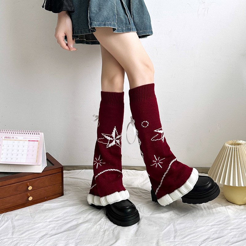 Y2KY2K Wide Leg SocksWood Ear Lace StrapsPentagram Hook Flow