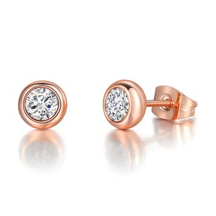 4mm Round Zircon Earrings Women Mini Color Birthstone Earrin