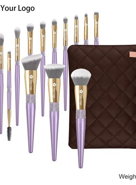 14piece 14piece Lilac Purple Makeup Brush Set Super Soft Pro
