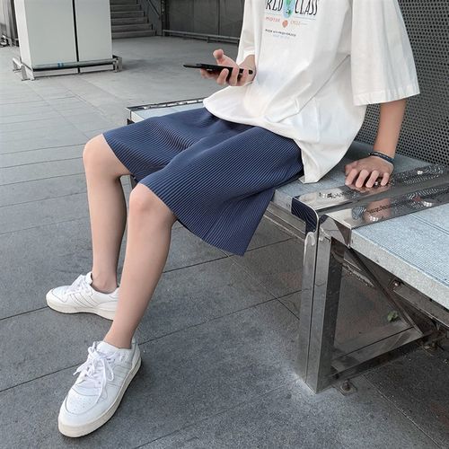Summer Cool Mens Ice Silk Shorts Relaxed 5Point Pants Loose