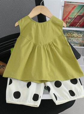 Summer Striped Bow Vest Shorts Set for Korean Girls Yikids F