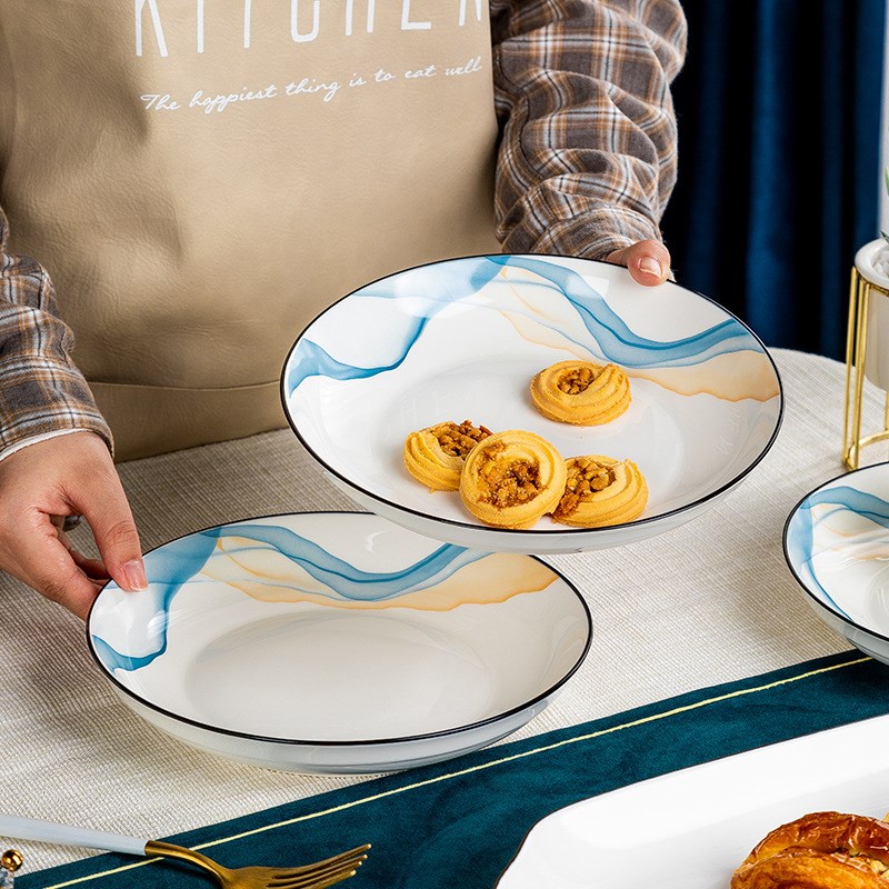 Ceramic Tableware DIY Set Nordic Home Dining Bowl Dishes Pla