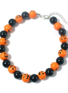 Halloween Necklace Bracelet Pumpkin Lights nk23410